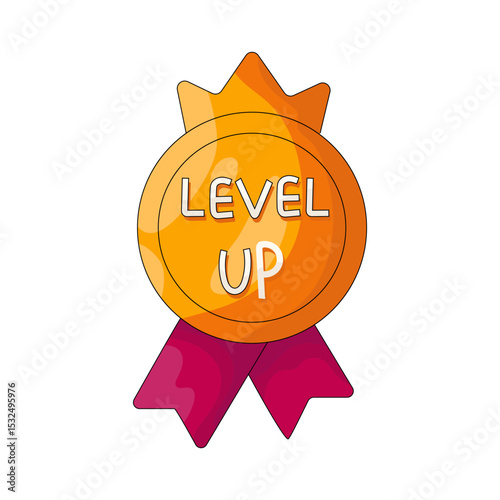 Illustration of level up badge 