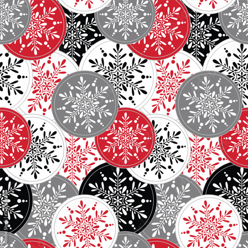 Seamless Christmas  Re Black White Snowflakes For Paper Gift Wrap And Fabric Print