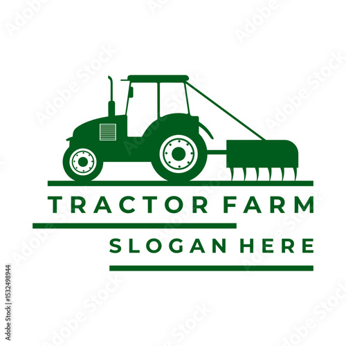 Tractor farm logo design vector. Agriculture farmer logo design vector template