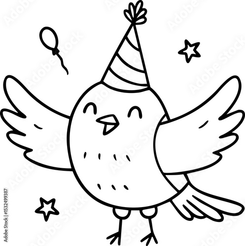 생일,생일축하,새,귀여운새,동물생일,생일파티,고깔모자,즐거운날,행복한날,날개,재미있는새,꼬깔모자,파티,birthday,happy birthday,bird,cute bird,animal birthday,birthday party,cone hat,happy day,wing,fun bird,party