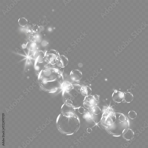 soap bubbles.Realistic Soap Bubbles Collection.	