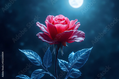 Vibrant red rose petals in water, blooming beautifully in nature's garden