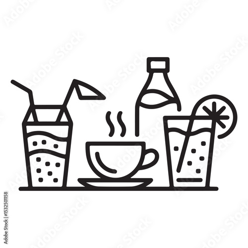 set of drinks icons.