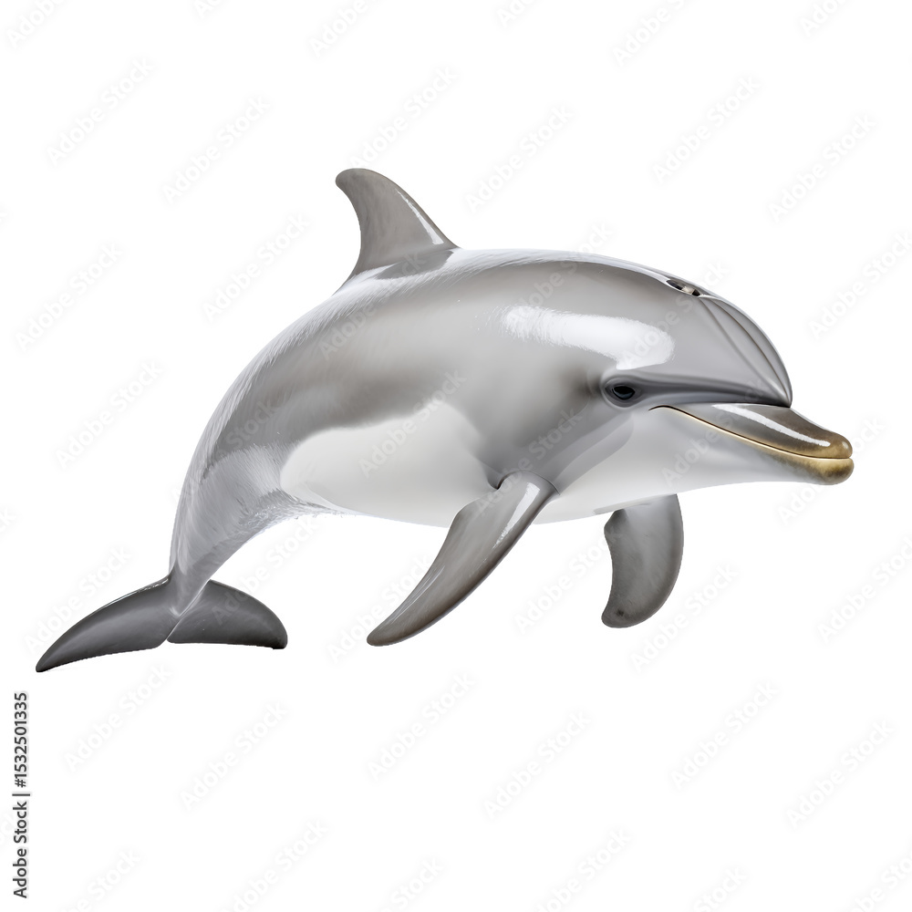 Fototapeta premium Elegant dolphin sculpture poised gracefully, capturing aquatic beauty on transparent background