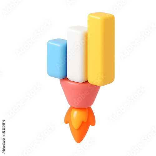 Action of Creating a 3D Icon PNG Graphic Design with Colorful Elements in a Studio Environment