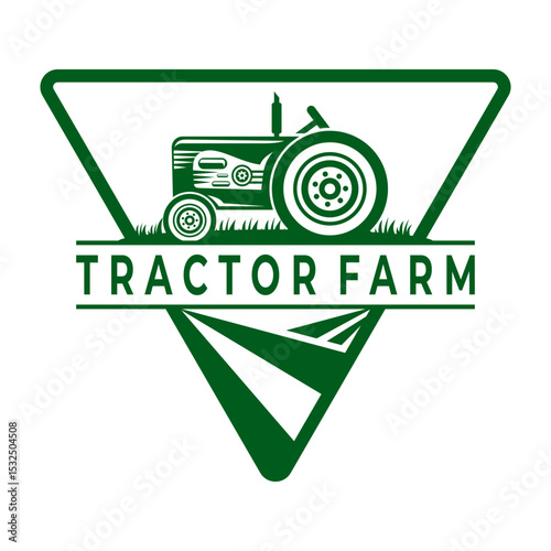 Tractor sign logo design vector template. Tractor farm agriculture logo design vector