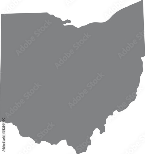 Ohio state map silhouette design vector art illustration isolated on transparent background