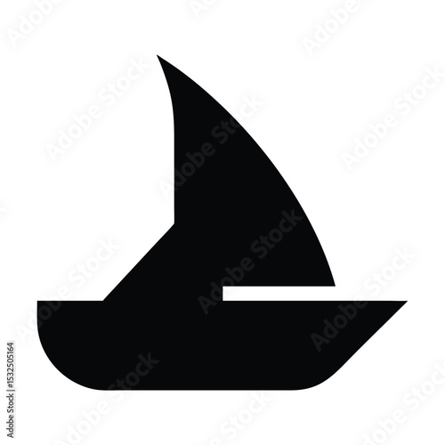 Yacht – black silhouette on white background