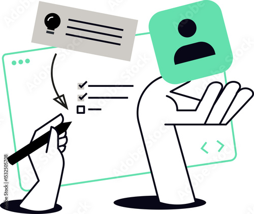 Vector illustrations of cartoon flat business office characters