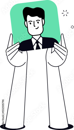 Vector illustrations of cartoon flat business office characters