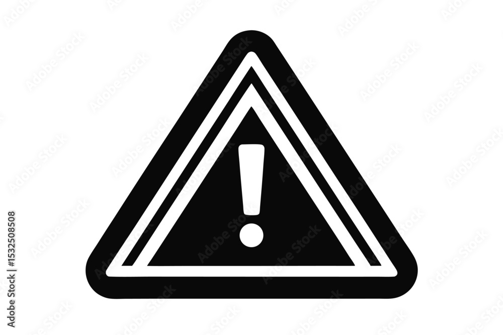 Black Caution Triangle with Exclamation Mark Sign Safety, Warning, Attention Symbol Black Caution Triangle with Exclamation Mark Sign Safety, Warning, Attention Symbol