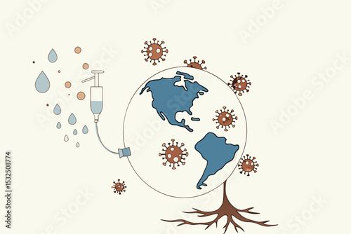 Global pandemic vaccination hope healing earth