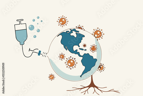 Global pandemic vaccination hope earth healing