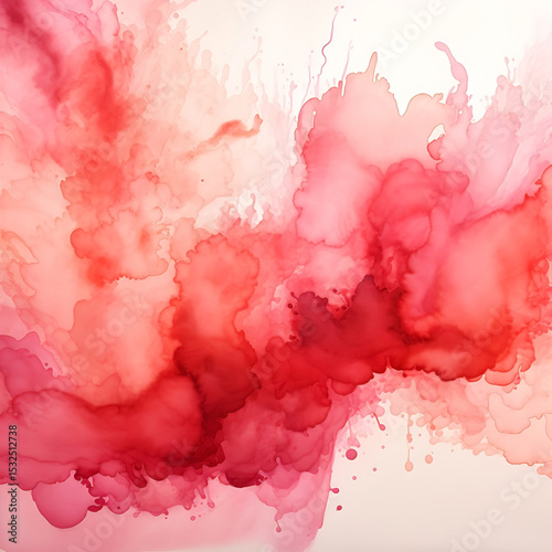 Abstract red background. Hand painted red watercolor background