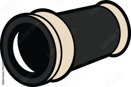 Zoom lens – black silhouette on white background
