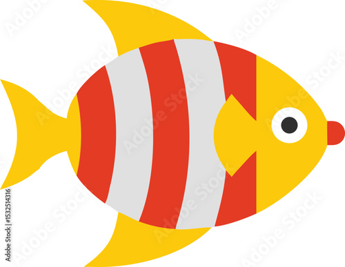 Vibrant angelfish illustration on white background