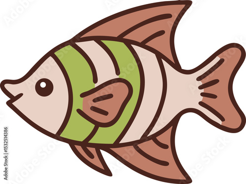 Vibrant angelfish illustration on white background
