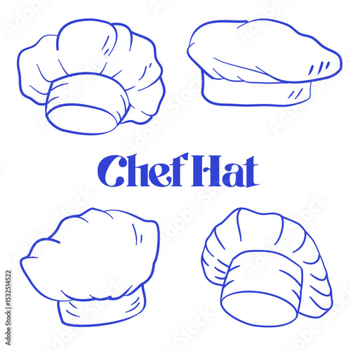 hand drawn chef hat set