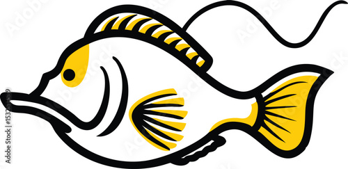Detailed anglerfish illustration on white background