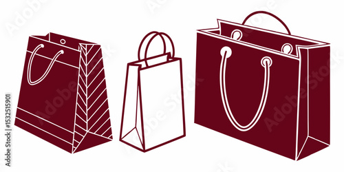 A vibrant collection of colourful paper shopping and gift bags with handles, isolated on a white background, perfect for retail design