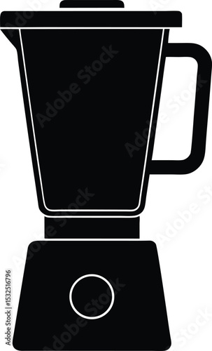 Blender jar – black silhouette on white background