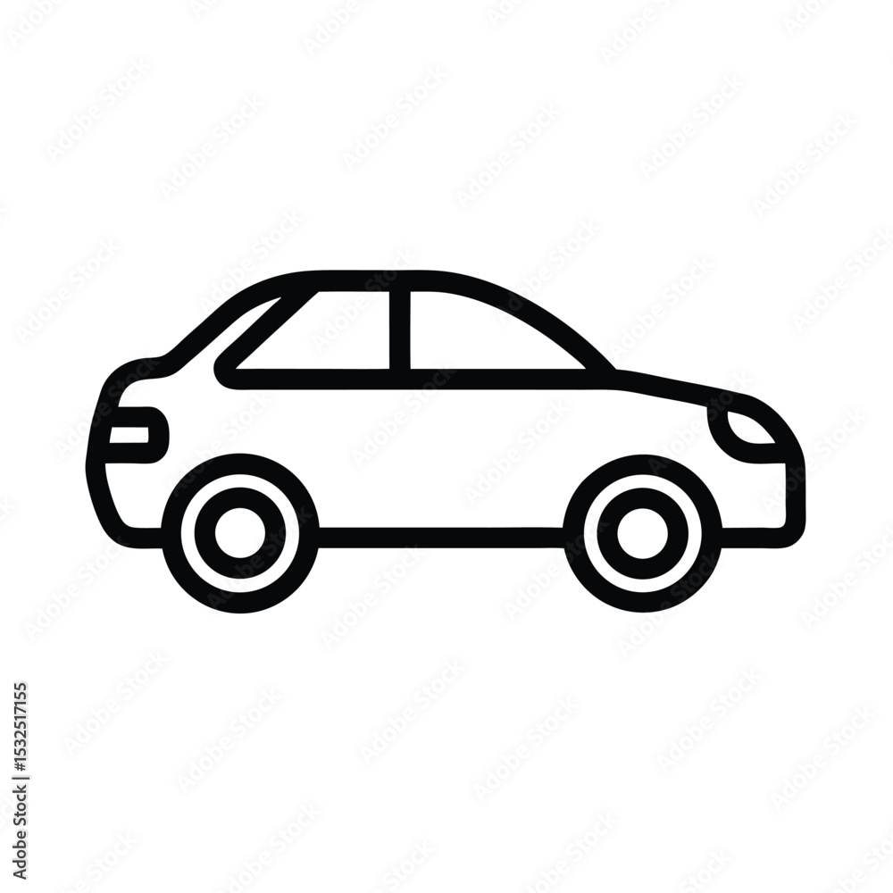 Car Vehicle Icon Outline Vector Illustration Car Vehicle Icon Outline Vector Illustration