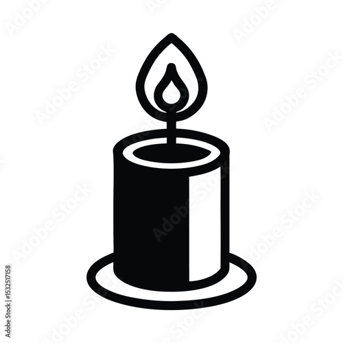 Candle Icon Outline Vector Illustration