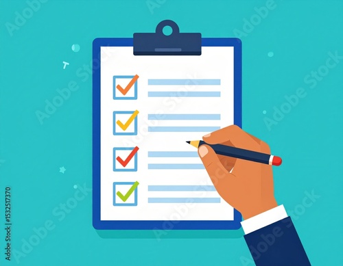 Hand Checking Off Items On A Clipboard