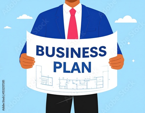 Businessman Holding Business Plan Document