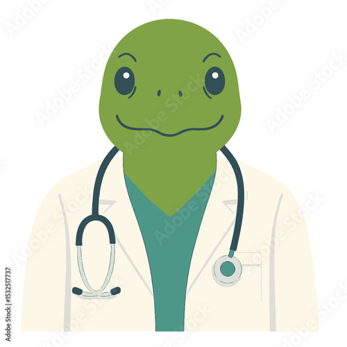 turtle in a medical suit animal vector on a white background
Vector animal in a medical suit on a white background