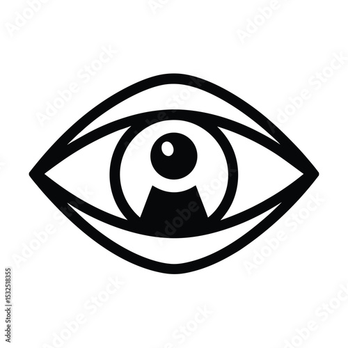 Eye Hidden Icon Outline Vector Illustration
