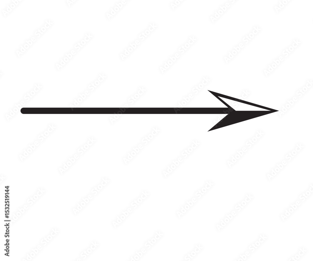 Straight long arrow pointing right. Arrow shape element Straight long arrow pointing right. Arrow shape element
