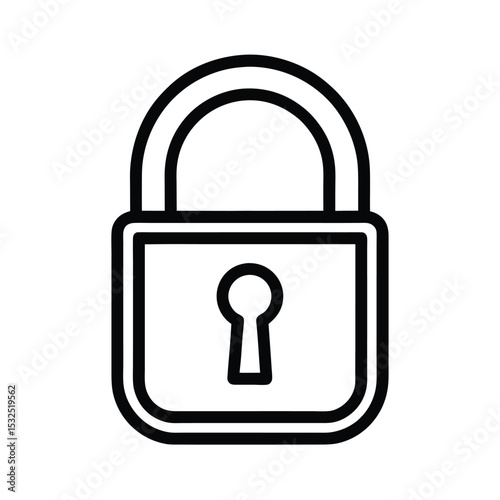 Lock Closed Icon Outline Vector Illustration