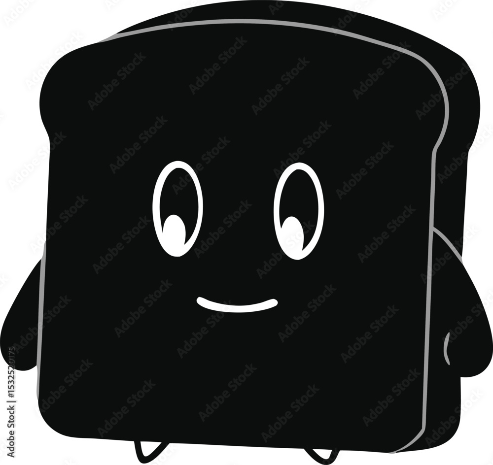Toast – black silhouette on white background