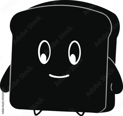 Toast – black silhouette on white background