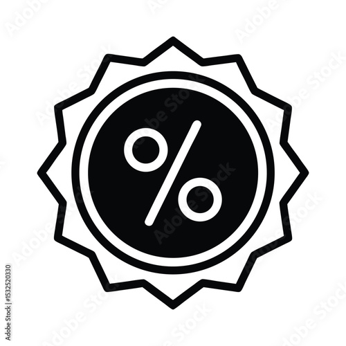 Percentage Icon Outline Vector Illustration