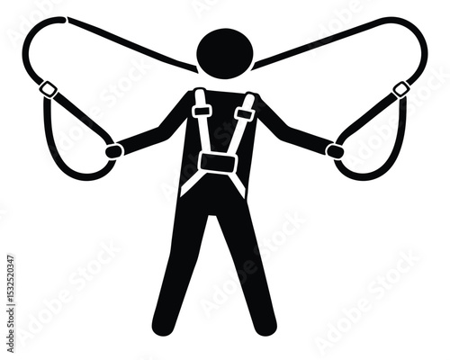 Stick Figure Using Suspension Training Straps for Fitness and Exercise