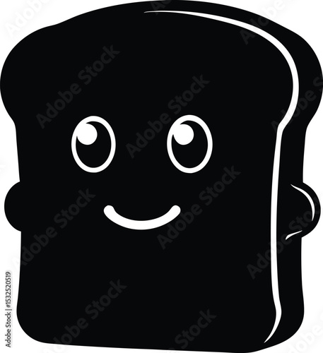 Toast – black silhouette on white background