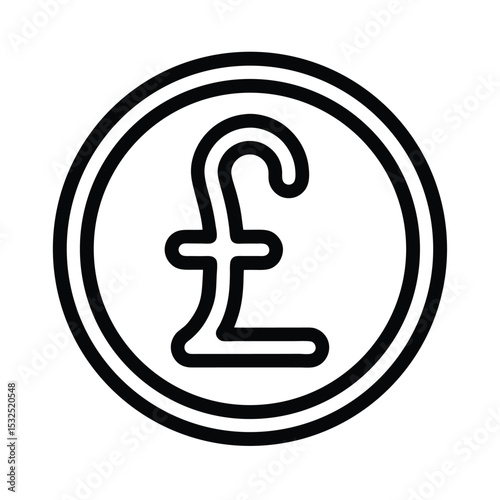 Pound Sign Icon Outline Vector Illustration