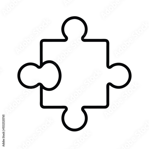Puzzle Piece Icon Outline Vector Illustration