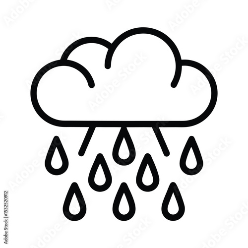 Rain Icon Outline Vector Illustration