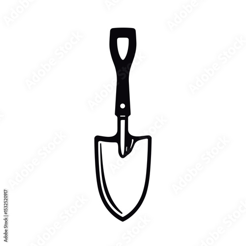 Black Garden Trowel, Industrial Utility, Essential Tool for Digging and Construction Applications