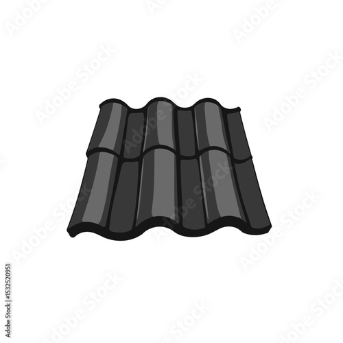 Dark gray roof tiles sample.  High-quality roofing material for home renovation. Durable and reliable roof tiles for modern construction projects. This image is perfect for construction industry websi