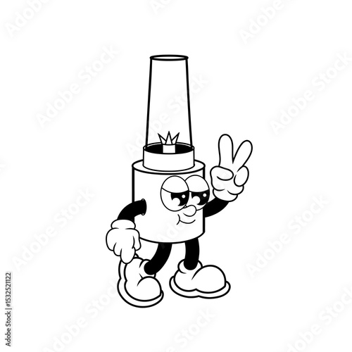 Retro character design from cool blender outline