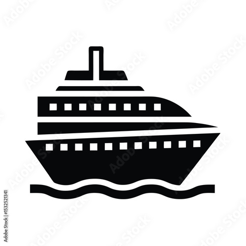 Ship Cruise Icon Outline Vector Illustration