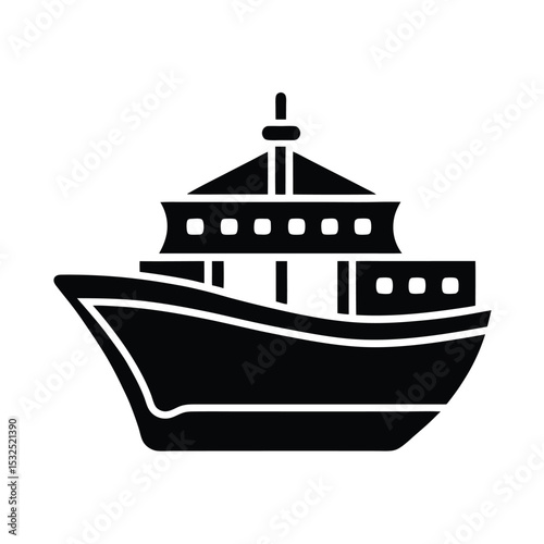 Ship Icon Outline Vector Illustration