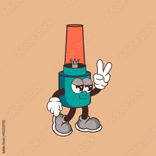 Retro character design from cool blender