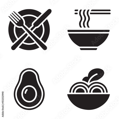 set of icons of kitchen vectors 