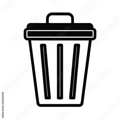 Trash Bin Icon Outline Vector Illustration