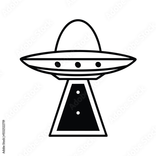 UFO Icon Outline Vector Illustration